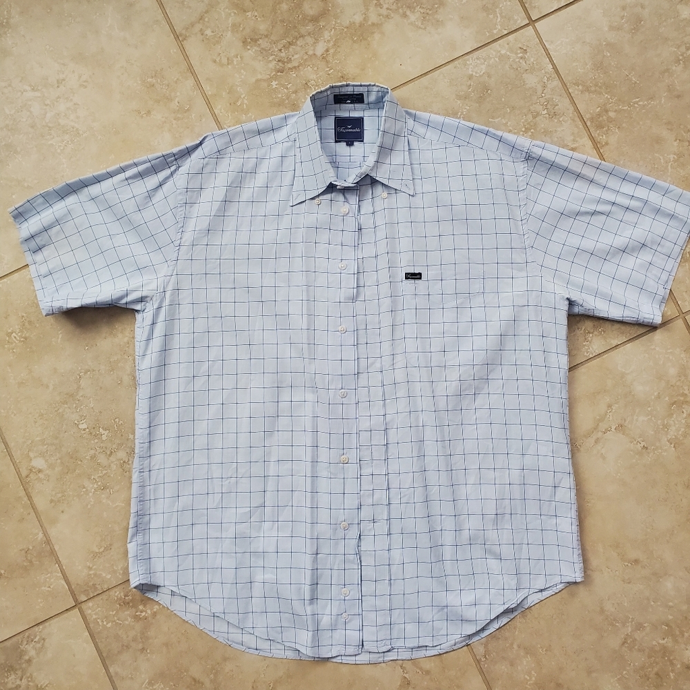 Men 's  Large baby blue button down dress shirt